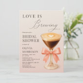 Love is Brewing Espresso Martini Bridal Shower Kaart (Staand voorkant)