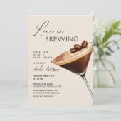 Love is Brewing Espresso Martini Bridal Shower Kaart (Staand voorkant)