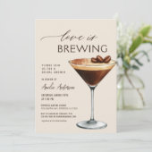 Love is Brewing Espresso Martini Bridal Shower Kaart (Staand voorkant)