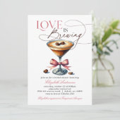 Love is Brewing Espresso Martini Bridal Shower Kaart (Staand voorkant)