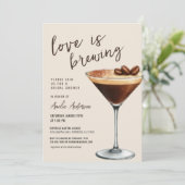 Love is Brewing Espresso Martini Bridal Shower Kaart (Staand voorkant)