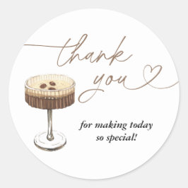 Love Is Brewing Espresso Martini Bridal Shower Ronde Sticker