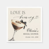 Love is Brewing Espresso Martini Bridal Shower Servet (Voorkant)
