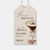 Love is Brewing Espresso Martini Bruidsfeest Cadeaulabel (Voorkant)