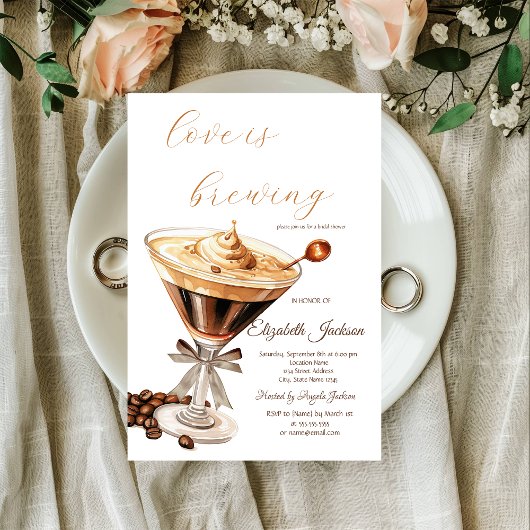 Love is Brewing Espresso Martini Glitter Drips Kaart