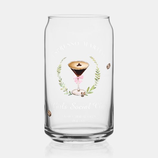 Love Is Brewing | Espresso Martini Vrijgezellenfee Blikvorm Glas (Voorkant)