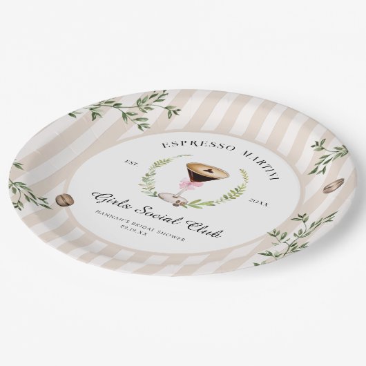 Love Is Brewing | Espresso Martini Vrijgezellenfee Papieren Bordje (Gekanteld)