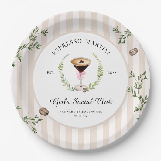 Love Is Brewing | Espresso Martini Vrijgezellenfee Papieren Bordje (Voorkant)