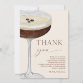 Love Is Brewing Expresso Martini Bruidsfeest Bedankkaart (Voorkant)