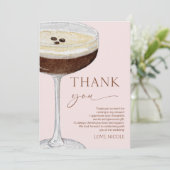 Love Is Brewing Expresso Martini Bruiloftsborrel Bedankkaart (Staand voorkant)