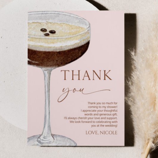 Love Is Brewing Expresso Martini Bruiloftsborrel Bedankkaart