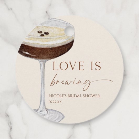 Love Is Brewing Expresso Martini Bruiloftsfeest Bedankjes Labels (Achterkant)
