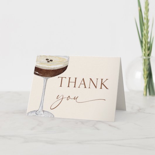 Love Is Brewing Expresso Martini Bruiloftsfeest Bedankkaart (Voorkant)