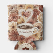 Love is Brewing Floral Coffee Heart Bridal Shower Blikjeskoeler (Achterkant)