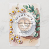 Love Is Brewing Florale Espresso Bruidsfeest Kaart (Voorkant)