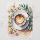 Love Is Brewing Florale Espresso Bruidsfeest Kaart (Achterkant)