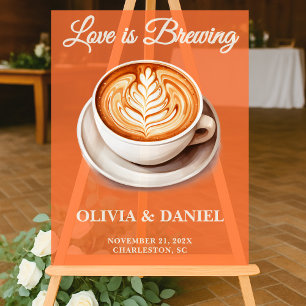 Love Is Brewing   Gezellige herfst bruiloft welkom Acryl Bord