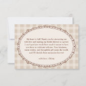 Love is Brewing Gingham Coffee Bridal Shower Bedankkaart (Achterkant)
