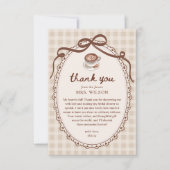 Love is Brewing Gingham Coffee Bridal Shower Bedankkaart (Voorkant)