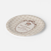 Love is Brewing Gingham Coffee Bridal Shower Papieren Bordje (Gekanteld)