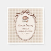 Love is Brewing Gingham Coffee Bridal Shower Servet (Voorkant)