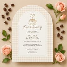 Love is Brewing Gingham Coffee Couples Shower