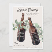 Love is Brewing Greenery Beer Bridal Shower Kaart (Voorkant)