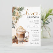 Love Is Brewing! Het moderne koffie Vrijgezellenfe Kaart (Staand voorkant)