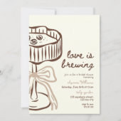 Love Is Brewing Invitation, Love Is Brewing Bridal Kaart (Voorkant)