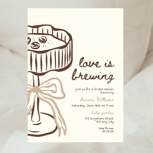 Love Is Brewing Invitation, Love Is Brewing Bridal Kaart