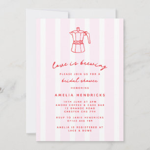 Love is Brewing Italian Press Doodle Vrijgezellenf Kaart