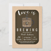 LOVE IS BREWING Koffie Cafe Winkel Bruidsbruiloft Kaart (Voorkant)