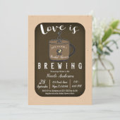 LOVE IS BREWING Koffie Cafe Winkel Bruidsbruiloft Kaart (Staand voorkant)