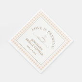 Love Is Brewing koffie Gingham Baby Shower Servet (Hoek)