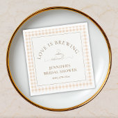 Love Is Brewing koffie Gingham Baby Shower Servet