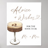 Love Is Brewing Martini Advice & Wishes Sign Poster (Voorkant)