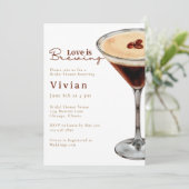 Love is Brewing Martini Bridal Shower invitation Kaart (Staand voorkant)