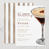 Love is Brewing Martini Bridal Shower invitation Kaart (Voorkant / Achterkant)