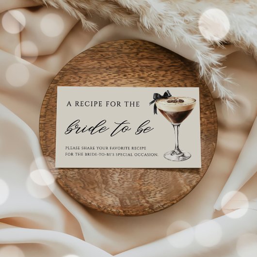 Love is Brewing Martini Bridal Shower Recipe Informatiekaartje