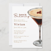 Love is Brewing Martini Bruidsuitnodiging Kaart (Voorkant)
