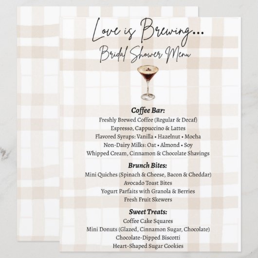 Love is Brewing Menu (Voorkant / Achterkant)