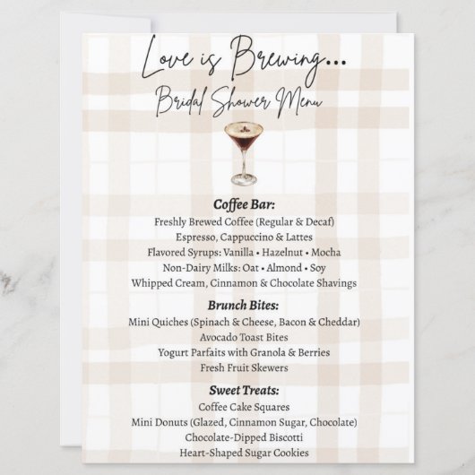Love is Brewing Menu (Voorkant)