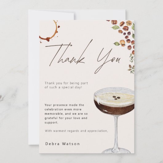Love Is Brewing Moderne Bruiloft Feest Bedankkaart (Voorkant)