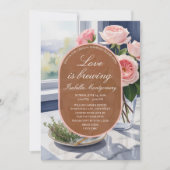 Love Is Brewing Morning Latte Bruiloftsfeest Kaart (Voorkant)