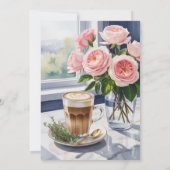 Love Is Brewing Morning Latte Bruiloftsfeest Kaart (Achterkant)