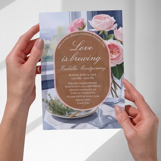 Love Is Brewing Morning Latte Bruiloftsfeest Kaart