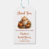 Love is Brewing Pumpkin Spiced Latte Bruiloft Fees Cadeaulabel (Voorkant)