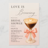 Love is Brewing QR Code Bridal Shower Kaart (Voorkant)