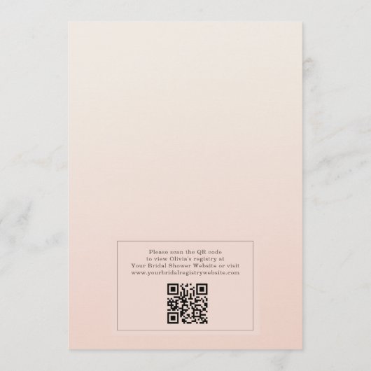 Love is Brewing QR Code Coffee Bridal Shower Kaart (Achterkant)