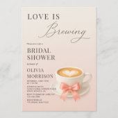 Love is Brewing QR Code Coffee Bruidsfeest Kaart (Voorkant)